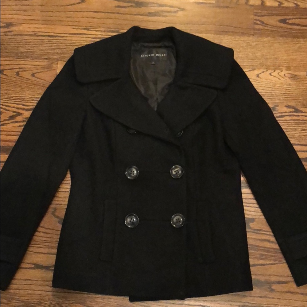 Antonio Melani Black Wool Coat